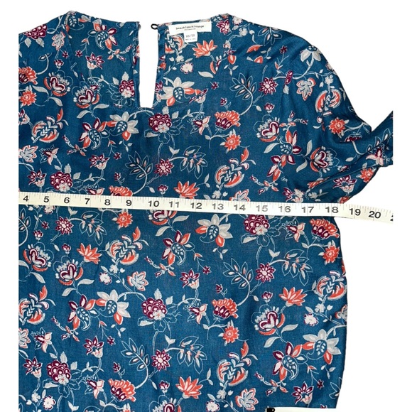 Women's Beach Lunch Lounge 3/4 Sleeve Blue/Purple Floral Blouse - XS - Picture 9 of 11